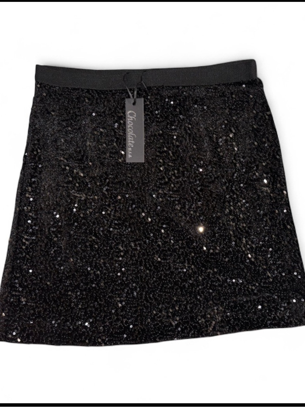 Chocolate Black Sequin Mini Skirt